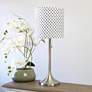 Simple Designs Nickel Accent Table Lamp w/ Polka Dots Shade