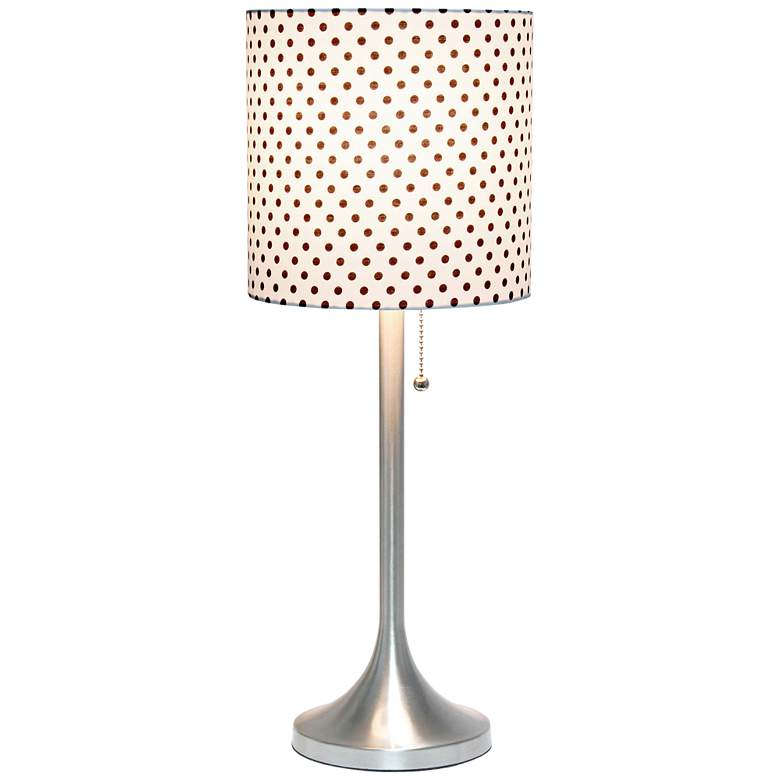 Image 3 Simple Designs Nickel Accent Table Lamp w/ Polka Dots Shade more views
