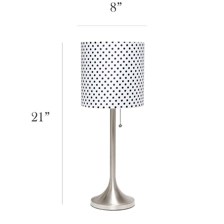 Image 7 Simple Designs Nickel Accent Table Lamp w/ Polka Dots Shade more views