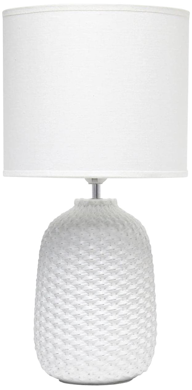 Simple Designs OffWhite Ceramic Accent Table Desk Lamp 122G8