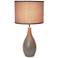 Simple Designs Oval Bowling Pin 18" High Gray Accent Table Lamp
