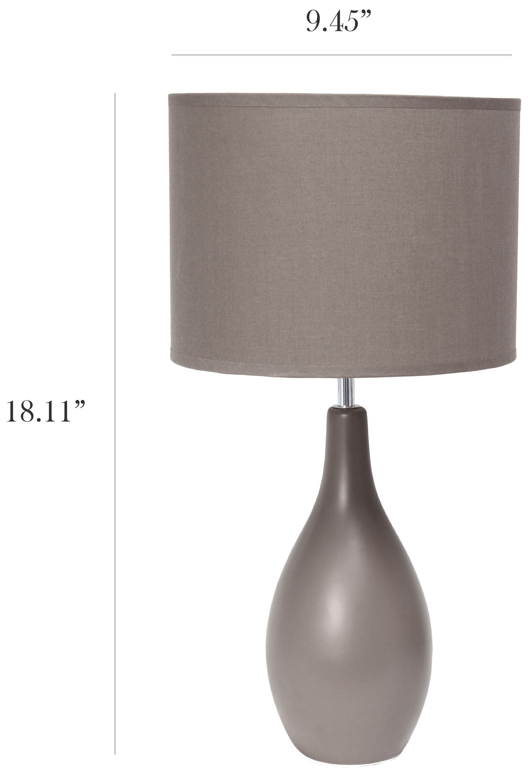 Simple Designs Oval Bowling Pin 18" High Gray Accent Table Lamp
