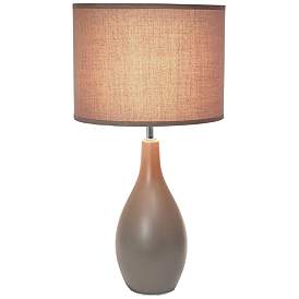 Image2 of Simple Designs Oval Bowling Pin 18"H Gray Accent Table Lamp