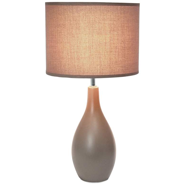 Image 2 Simple Designs Oval Bowling Pin 18 inchH Gray Accent Table Lamp