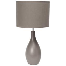 Image3 of Simple Designs Oval Bowling Pin 18"H Gray Accent Table Lamp more views