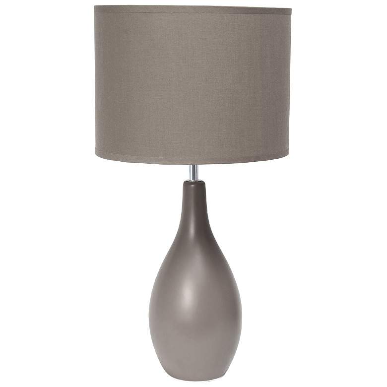 Image 3 Simple Designs Oval Bowling Pin 18 inchH Gray Accent Table Lamp more views