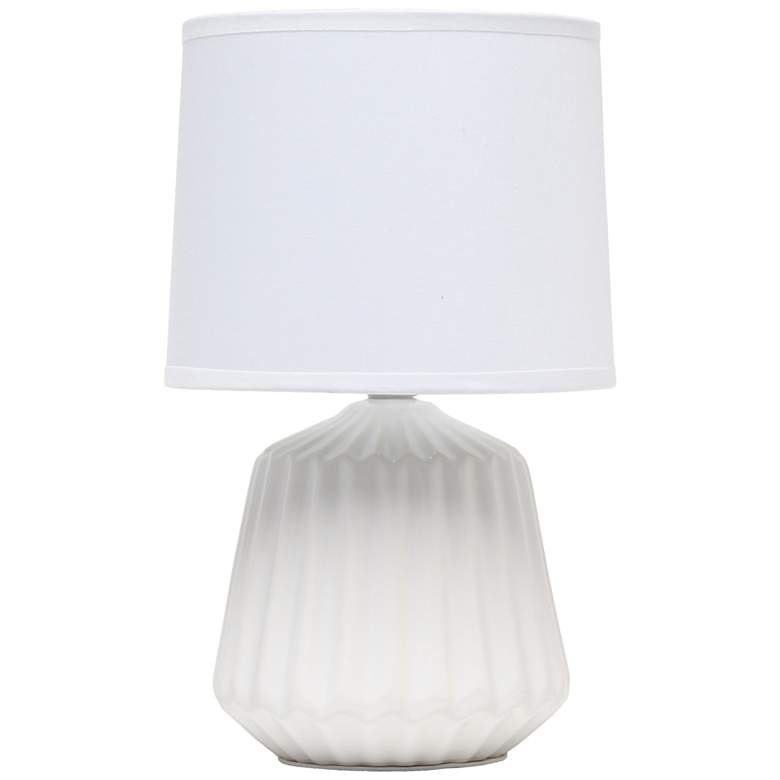 Image 1 Simple Designs Petite Off White Pleated Base Table Lamp