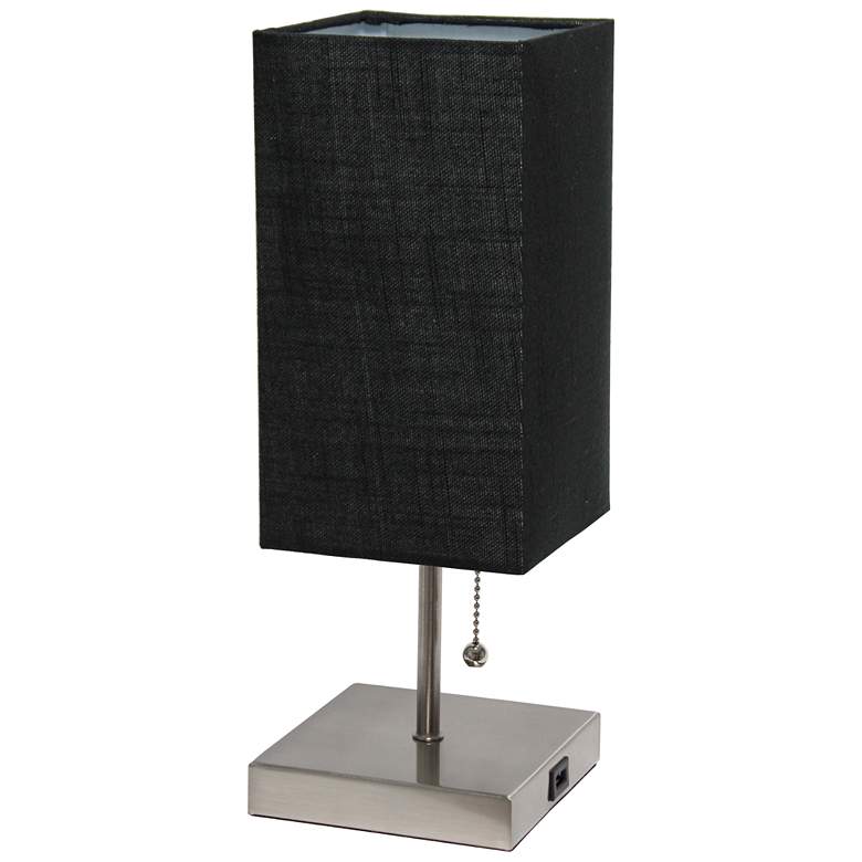 Image 1 Simple Designs Petite Stick Lamp with USB Charging Port, Black