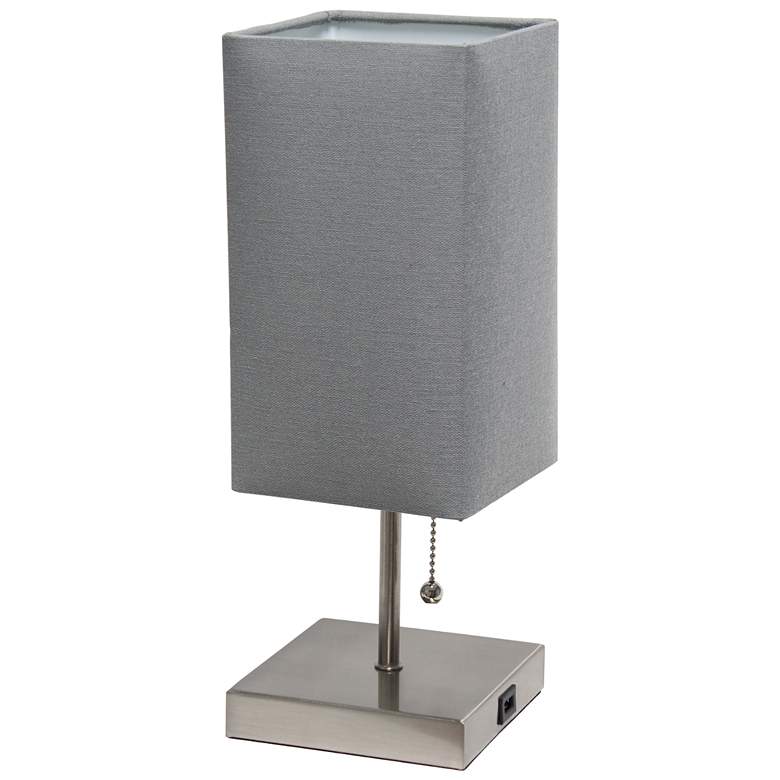 Image 1 Simple Designs Petite Stick Lamp with USB Charging Port, Gray