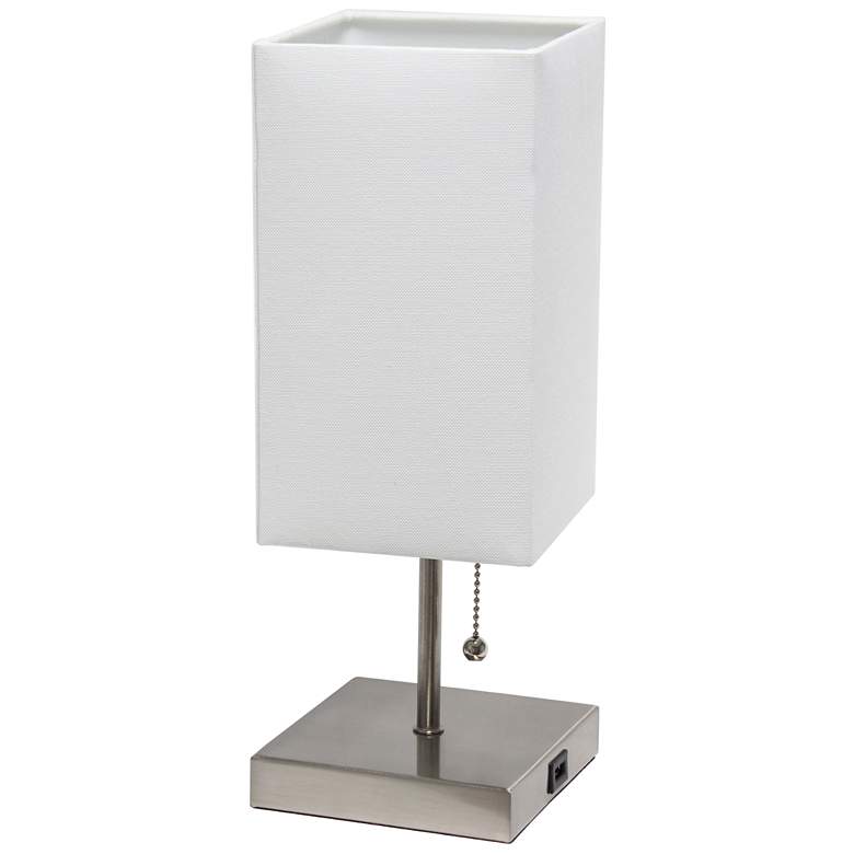 Image 1 Simple Designs Petite Stick Lamp with USB Charging Port, White
