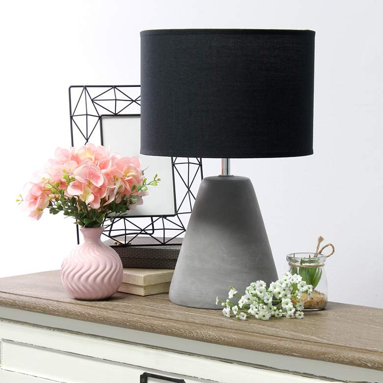 Image 1 Simple Designs Pinnacle 14 1/4" High Black Accent Table Lamp