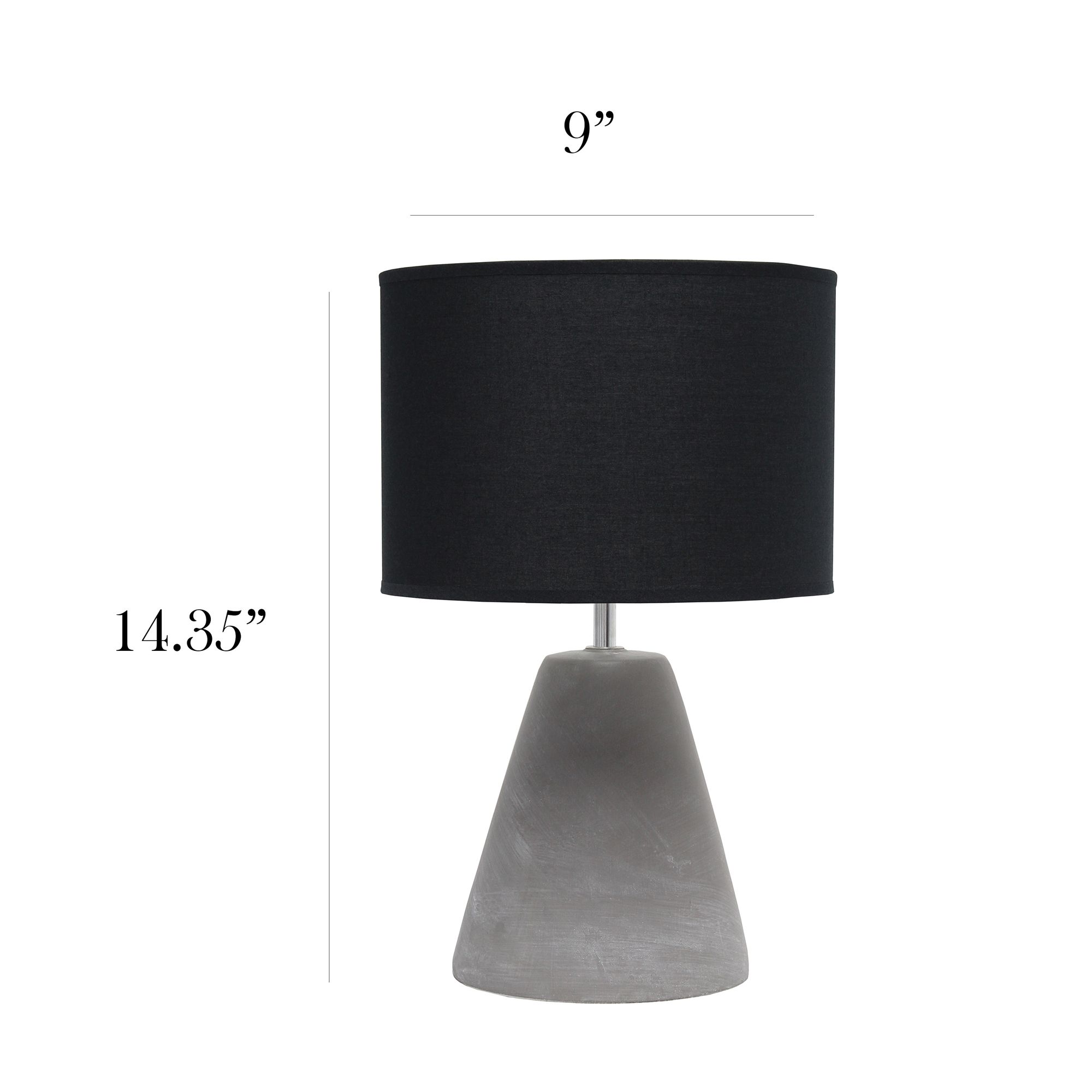 Simple Designs Pinnacle 14 1/4" High Black Accent Table Lamp