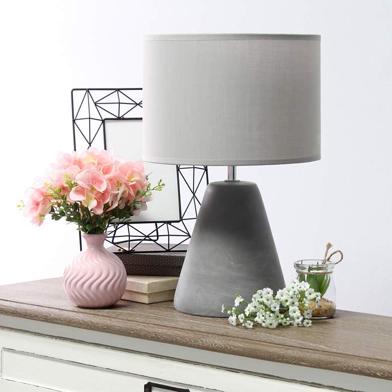 Image 1 Simple Designs Pinnacle 14 1/4" High Gray Accent Table Lamp