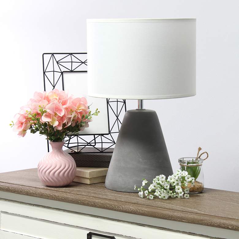 Image 1 Simple Designs Pinnacle 14 1/4 inch High White Accent Table Lamp
