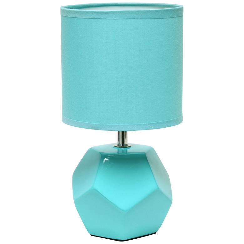 Image 2 Simple Designs Prism 10 1/2 inch High Geometric Blue Ceramic Accent Lamp