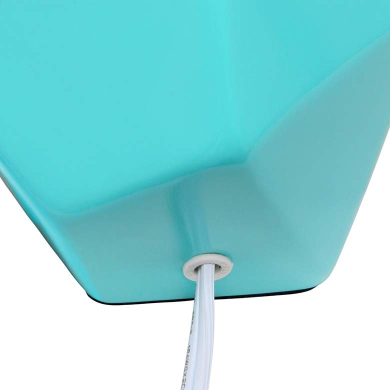 Image 3 Simple Designs Prism 10 1/2 inch High Geometric Blue Ceramic Accent Lamp more views