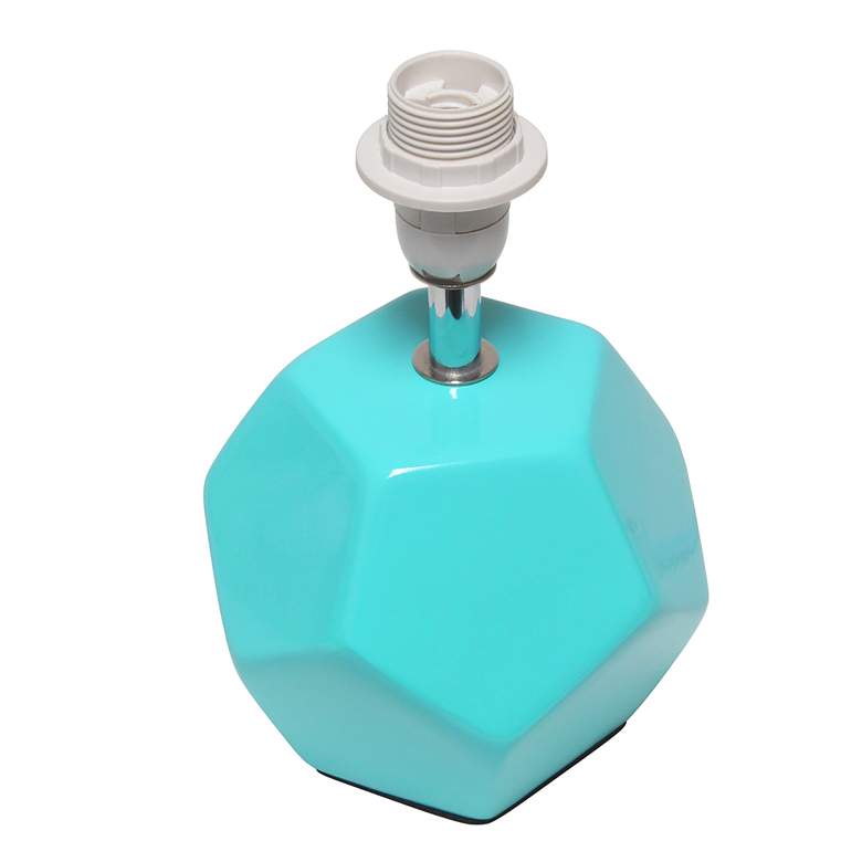 Image 4 Simple Designs Prism 10 1/2" High Geometric Blue Ceramic Accent Lamp more views