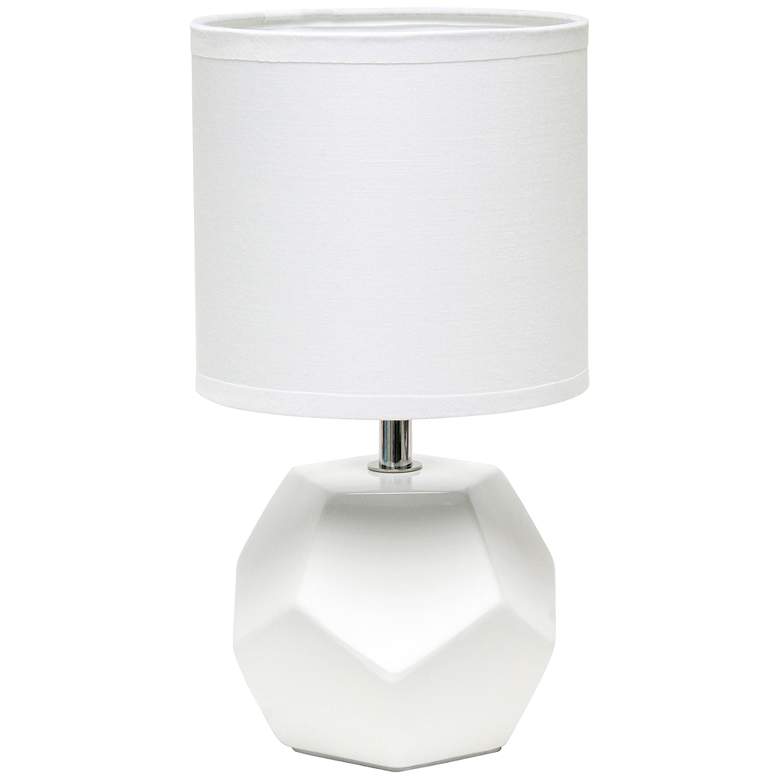Image 2 Simple Designs Prism 10 1/2 inch High White Ceramic Modern Accent Lamp