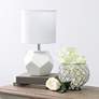 Simple Designs Prism 10 1/2" High White Ceramic Modern Accent Lamp