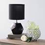 Simple Designs Prism 10 1/2"H Black Round Accent Table Lamp