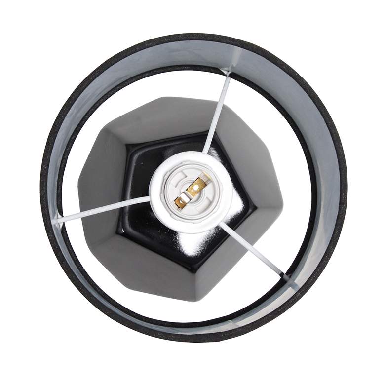 Image 5 Simple Designs Prism 10 1/2"H Black Round Accent Table Lamp more views