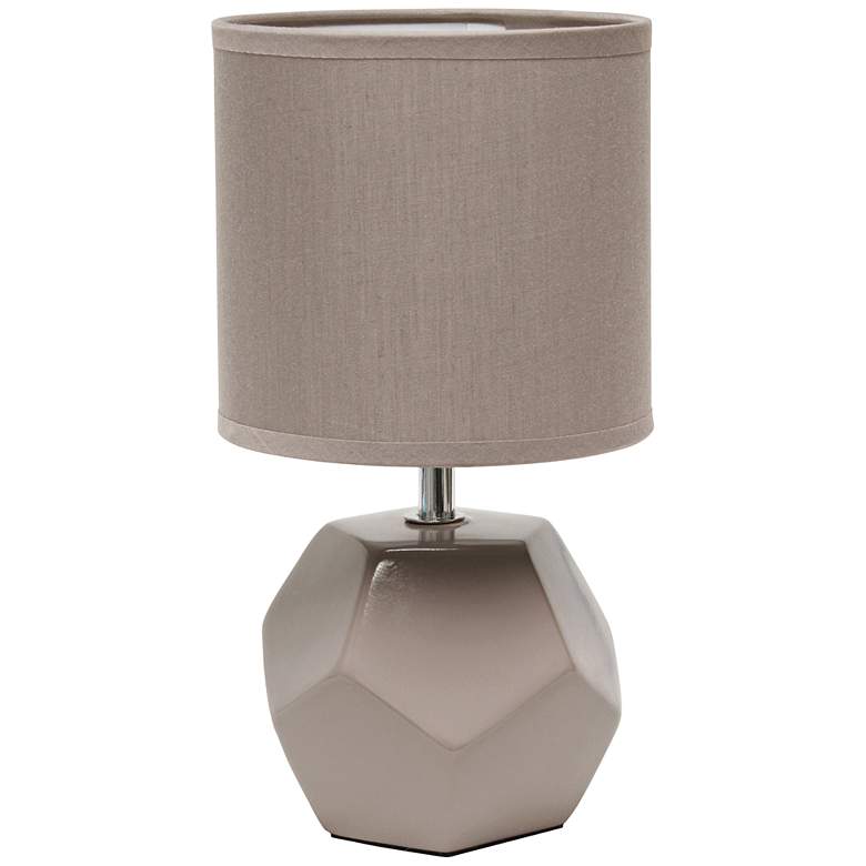 Image 2 Simple Designs Prism 10 1/2"H Gray Round Accent Table Lamp