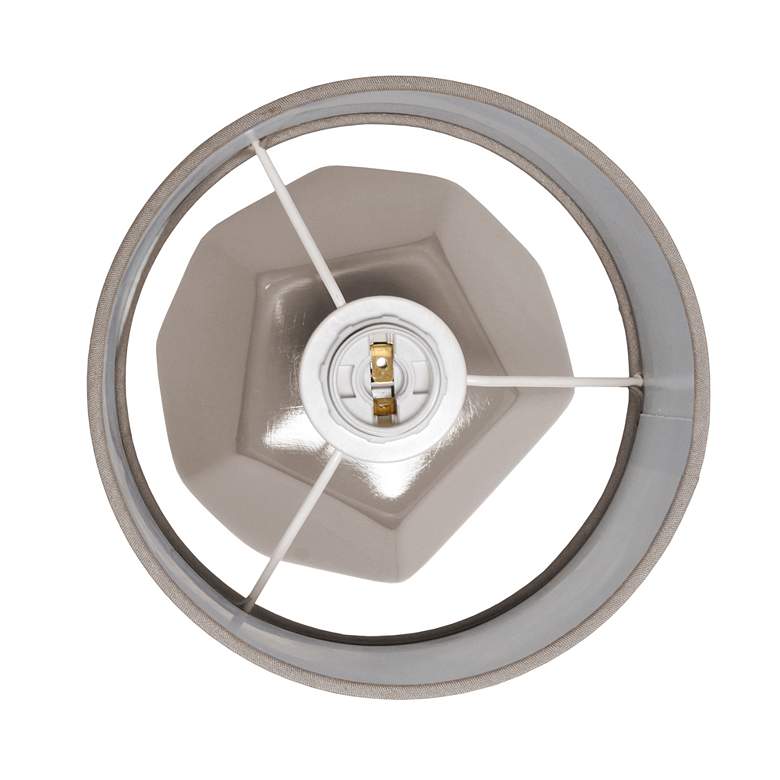 Image 5 Simple Designs Prism 10 1/2"H Gray Round Accent Table Lamp more views