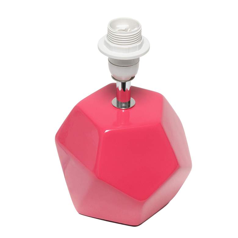 Image 4 Simple Designs Prism 10 1/2"H Pink Round Accent Table Lamp more views