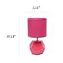 Simple Designs Prism 10 1/2"H Pink Round Accent Table Lamp