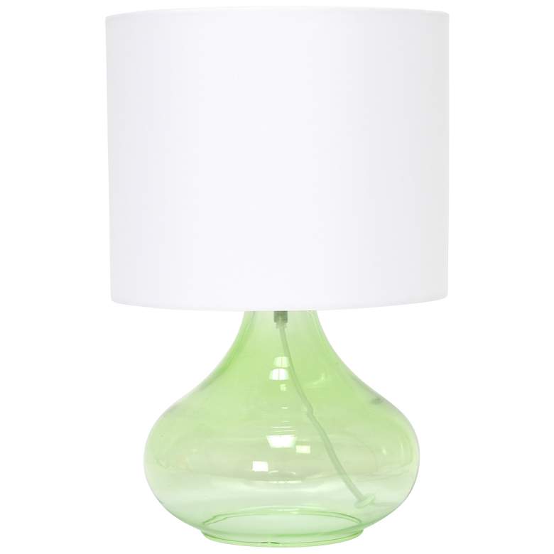 Image 1 Simple Designs Raindrop 13 1/2 inch High Green Glass Modern Table Lamp