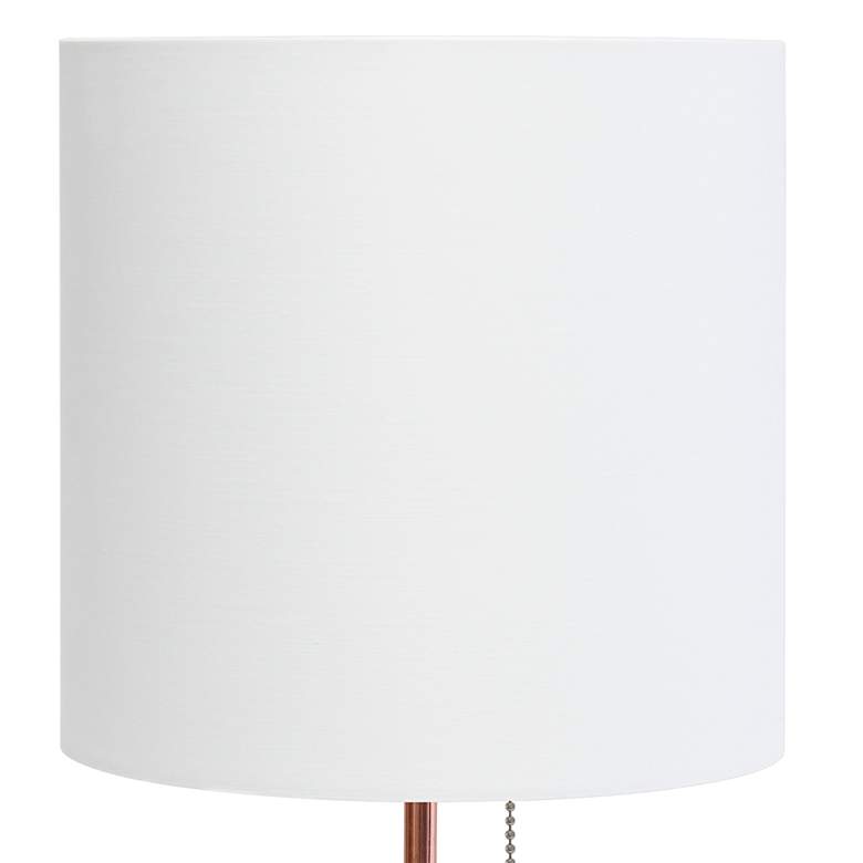 Image 3 Simple Designs Rose Gold Metal Table Lamp with Organizer and USB Port more views