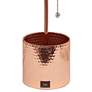 Simple Designs Rose Gold Metal Table Lamp with Organizer and USB Port