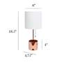 Simple Designs Rose Gold Metal Table Lamp with Organizer and USB Port