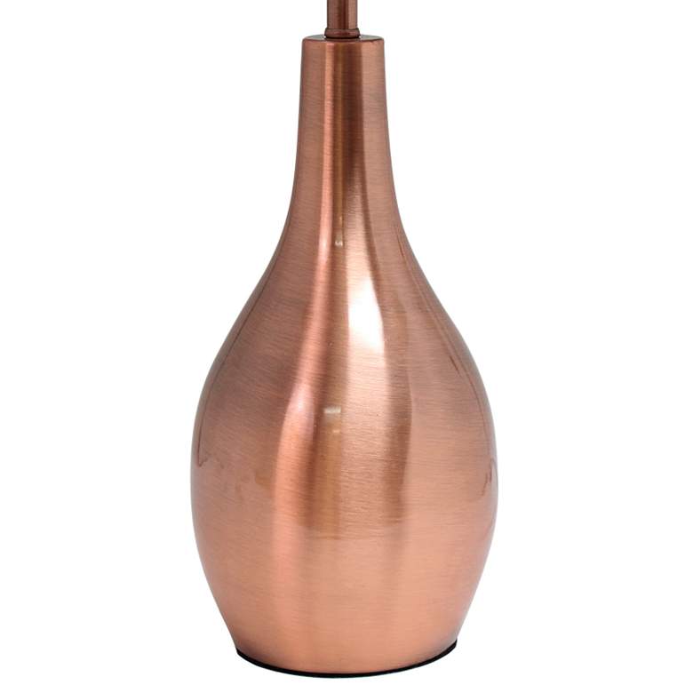 Image 3 Simple Designs Rose Gold Metal Teardrop Table Lamp more views
