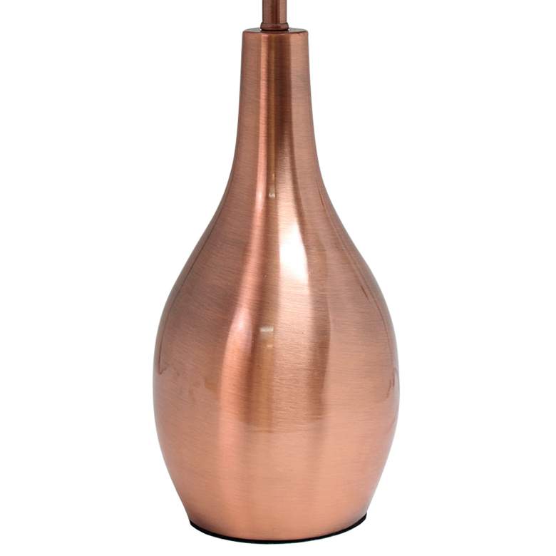 Image 4 Simple Designs Rose Gold Metal Teardrop Table Lamp more views