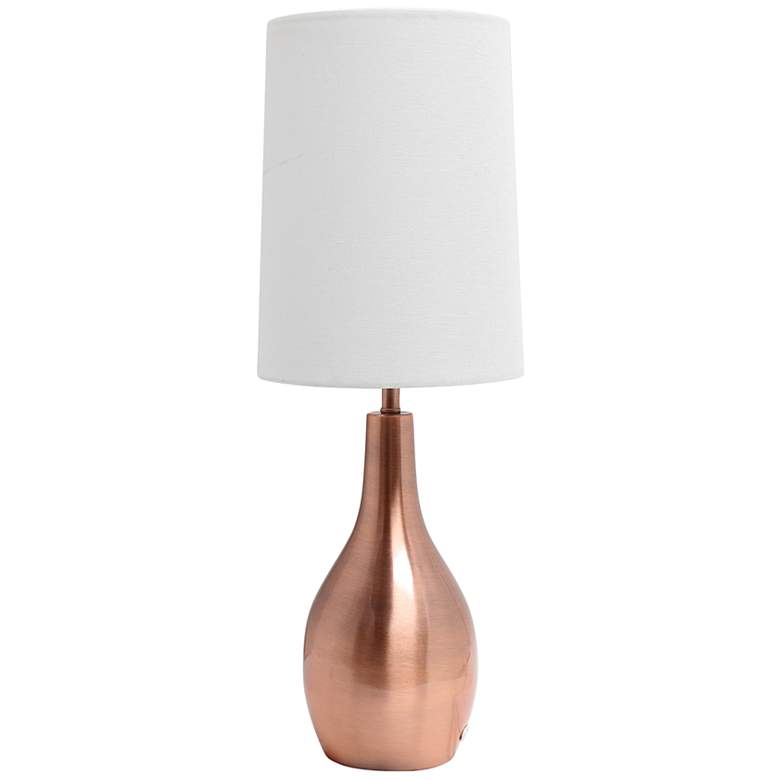 Image 5 Simple Designs Rose Gold Metal Teardrop Table Lamp more views
