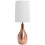 Simple Designs Rose Gold Metal Teardrop Table Lamp