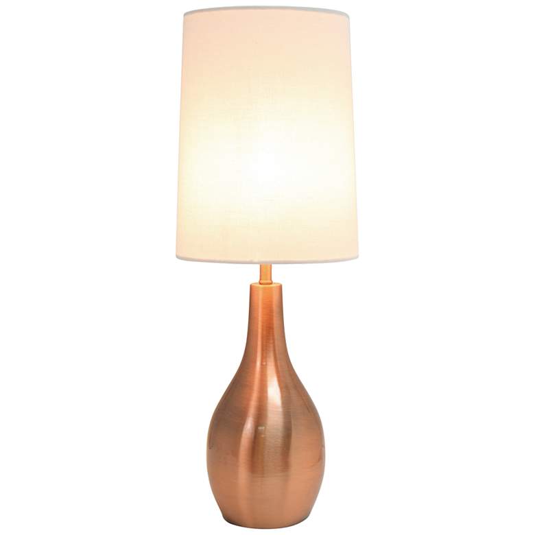 Image 6 Simple Designs Rose Gold Metal Teardrop Table Lamp more views