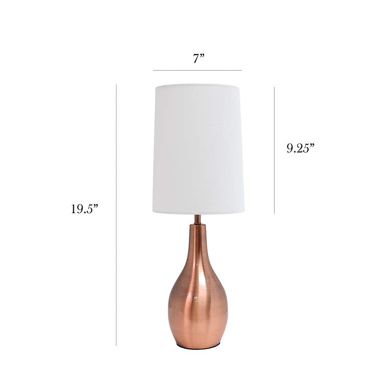 Image 7 Simple Designs Rose Gold Metal Teardrop Table Lamp more views