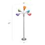 Simple Designs Silver Floor Lamp w/ Fun Multicolor Shades