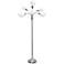Simple Designs Silver Gooseneck Floor Lamp with White Shades