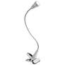 Simple Designs Silver Gooseneck LED Clip Light Desk Lamp