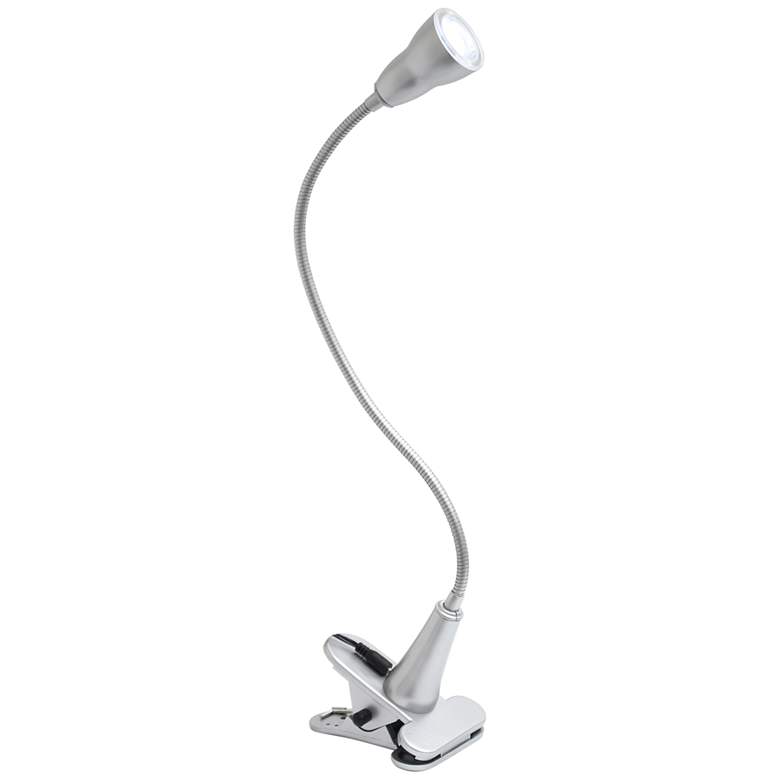 Image 6 Simple Designs Silver Gooseneck LED Clip Light Desk Lamp more views