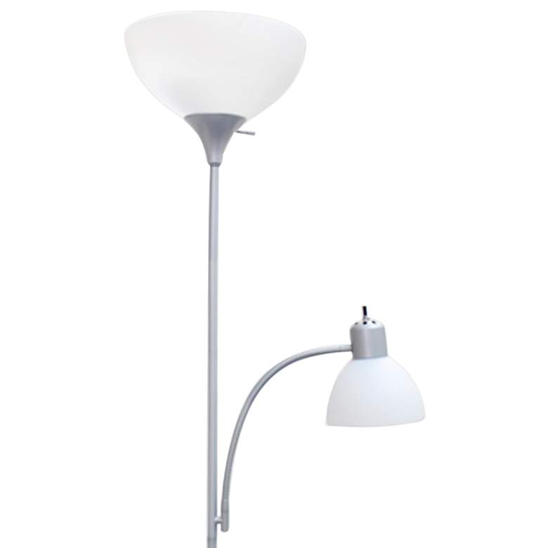 Simple Designs Silver Metal 2-Light Torchiere Floor Lamp more views