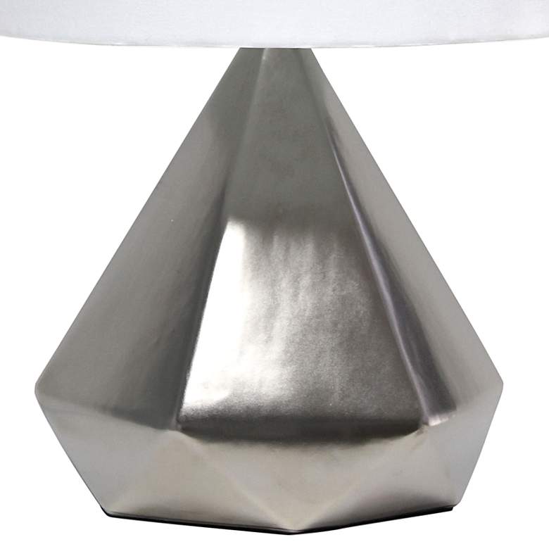 Image 4 Simple Designs Silver Pyramid Ceramic Table Lamp more views