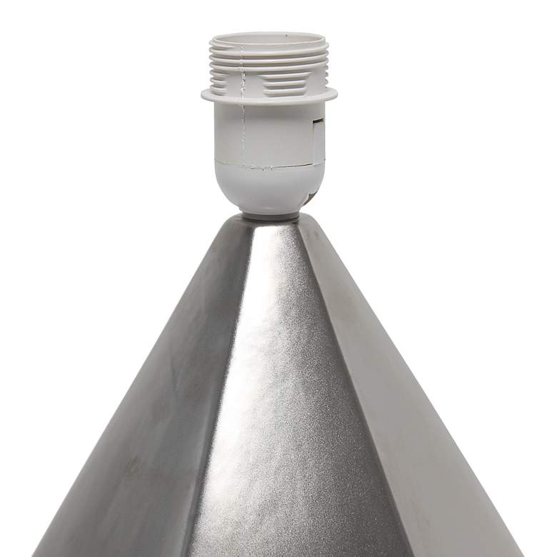 Image 7 Simple Designs Silver Pyramid Ceramic Table Lamp more views