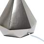 Simple Designs Silver Pyramid Ceramic Table Lamp