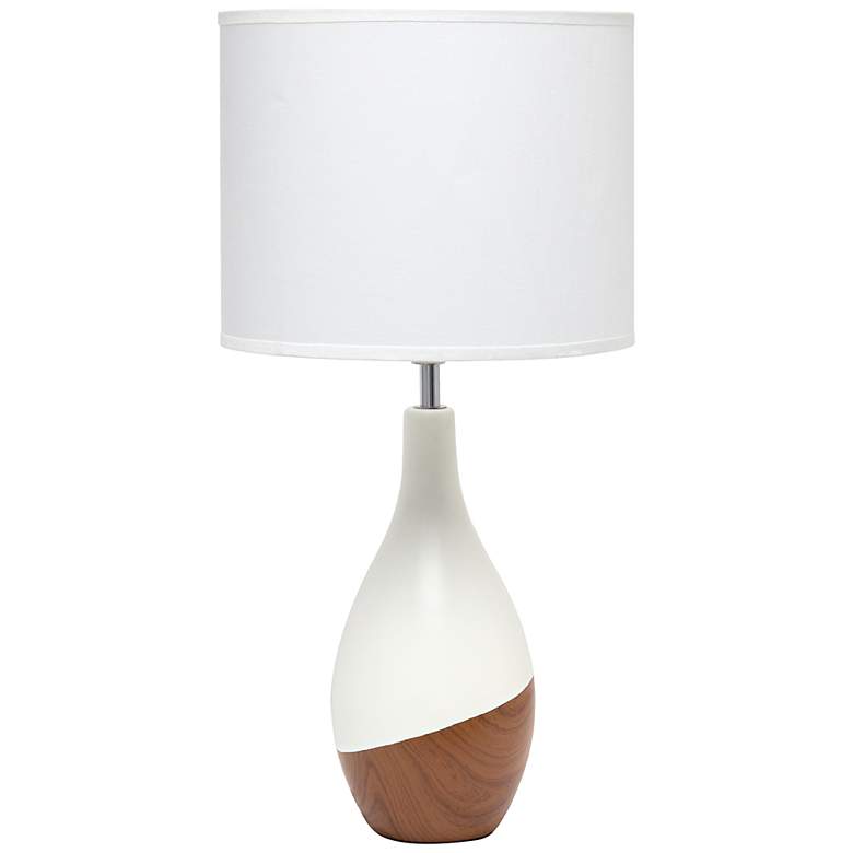 Image 2 Simple Designs Strikers 19 inch High White and Dark Wood Accent Table Lamp