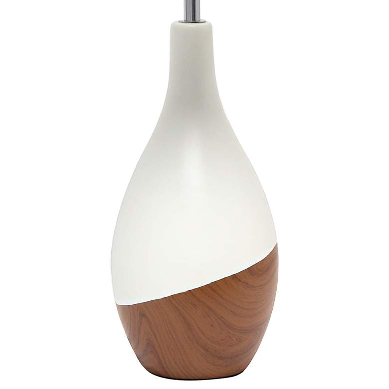Image 4 Simple Designs Strikers 19" High White and Dark Wood Accent Table Lamp more views