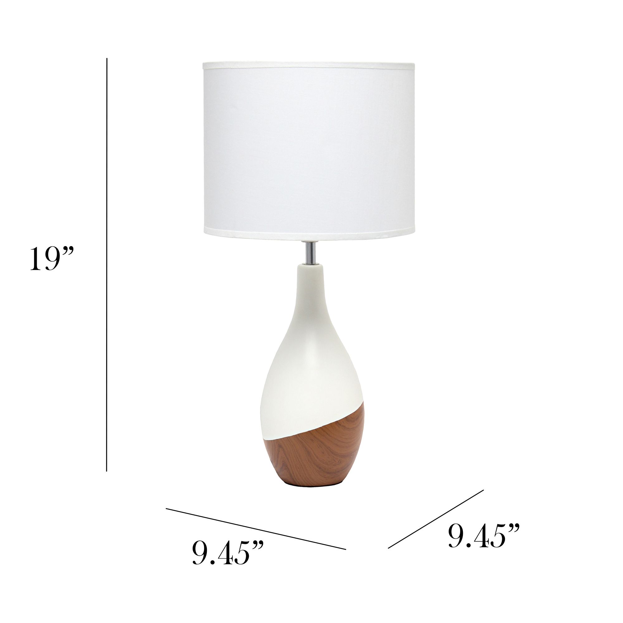 Simple Designs Strikers 19" High White and Dark Wood Accent Table Lamp